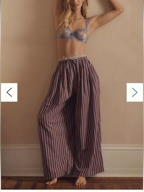 Anthropologie mixed stripe wide leg pants